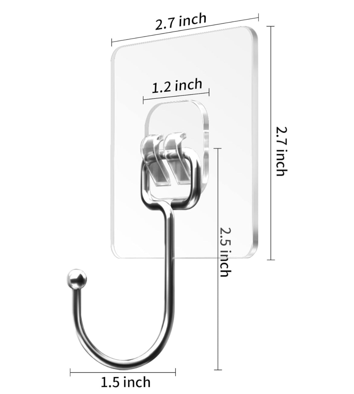 Large Adhesive Hooks for Hanging Heavy Duty Wall Hooks 22 lbs